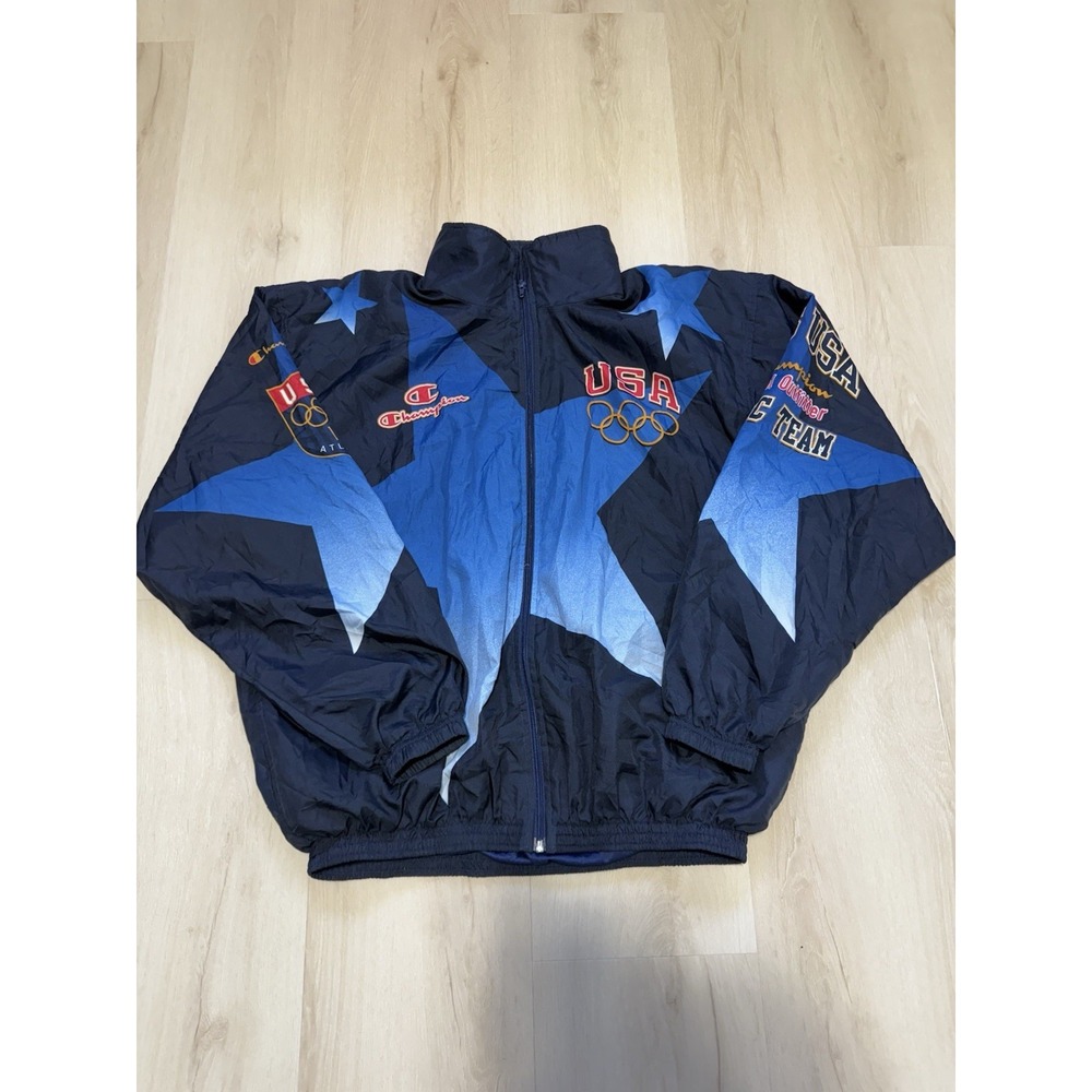 Vintage 1996 USA Olympic Jacket Champion Atlanta Windbreaker Mens XL-2XL USA 90s